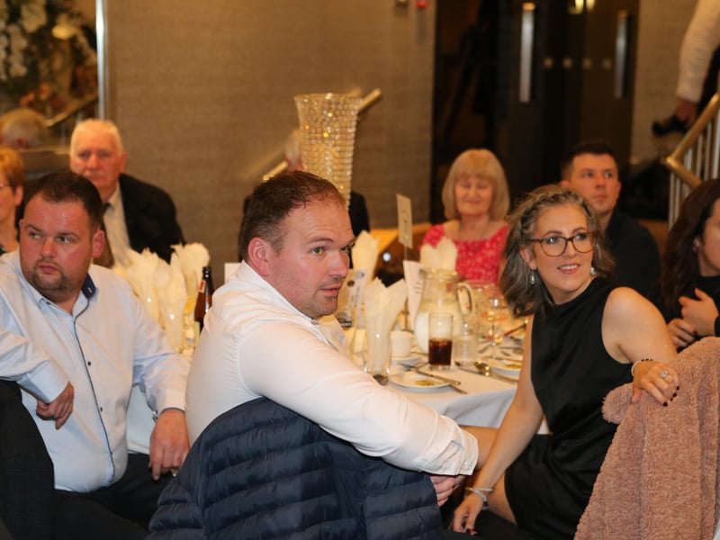Past members watching on as the night gets underway at the recent Kells and Connor anniversary dinner. Picture: Steven McAuley