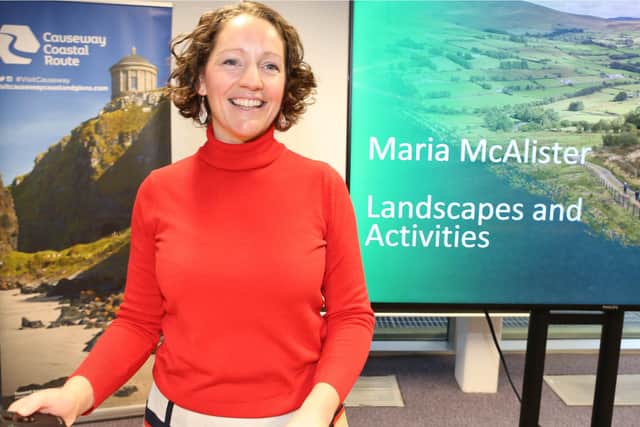 Maria McAlister, Landscapes and Activities Interim Manager at Tourism NI, addressing participants at the networking and support event in Cloonavin.