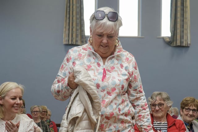 One of the models takes to the floor at the Armoy WI Fashion Show held at Roseyards Church Hall.