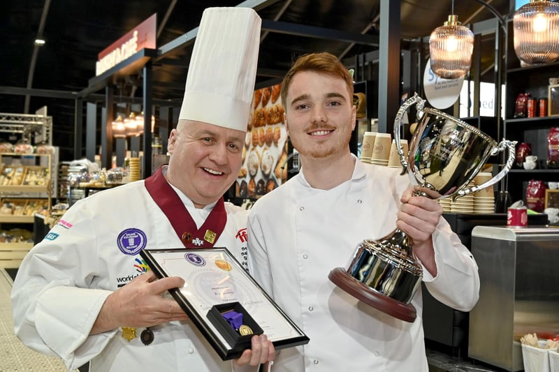 IFEX Salon Culinaire Belfast Director, Sean Owens is pictured with Ben Armstrong, who was named DAERA NI Chef of the Year during the event.  Pic: Simon Graham