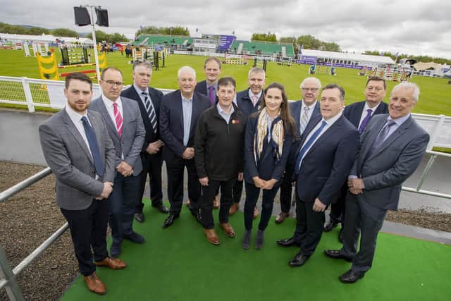 (Back row left to right), NIMEA chief executive Daryl McLaughlin, Moy Park agri business and live production services director Justin Coleman, NIAPA chair James Lowe, NIMEA vice-chair Terry Acheson, UFU president David Brown, LMC chief executive Ian Stevenson, DCNI chief executive Mike Johnston and NIFDA vice president Michael Bell. (Front row left to right) UFU chief executive Wesley Aston, NIGTA chief executive Gill Gallagher, NIFDA chair George Mullan and DCNI David Stewart.
