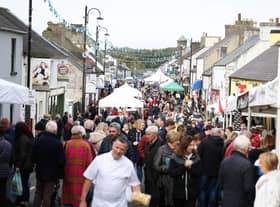 Crowds of visitors pictured along Main Street during the Bushmills Salmon and Whiskey Festival.