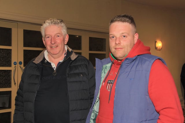 Brian and Jonny Matthews, Donagh Cottage Farm, Donaghacloney at the Pedigree Cattle Trust meeting .Picture: Julie Hazelton