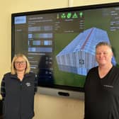 AFBI senior research scientist Gillian Scoley with Tom Houston, CEO of Belfast tech firm Sentireal who have helped develop the new Optihouse app for dairy farmers.