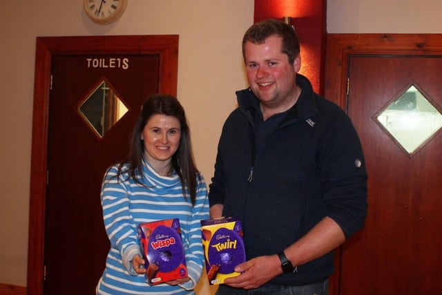 Club member, Phil Donaldson with his wife claiming their prize for second place