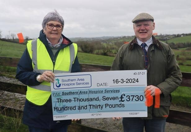Liz Armstrong SAHS Fundraising Volunteer and Bryan McClory Joint Master Iveagh Fox Hounds. (Pic: A Woods)