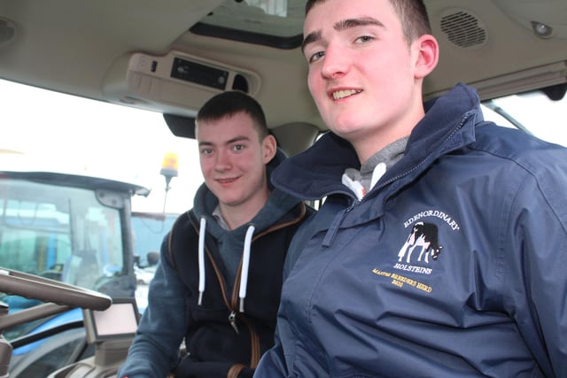 Steven and Alexander Mitchell looking forward to the Fane Valley tractor run.