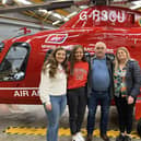Breige, Niamh, Michael and Dolores Hollywood recently visit the Air Ambulance NI operational base outside Lisburn.