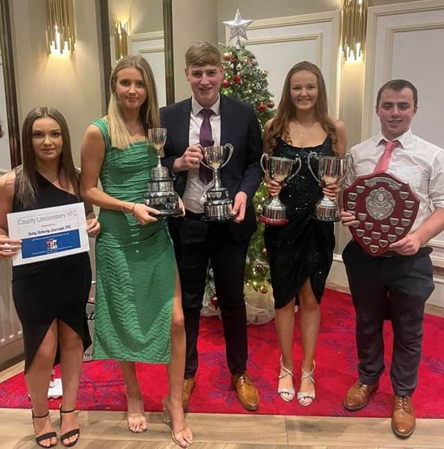 Garvagh YFC prizewinners at this year’s Co Londonderry dinner dance