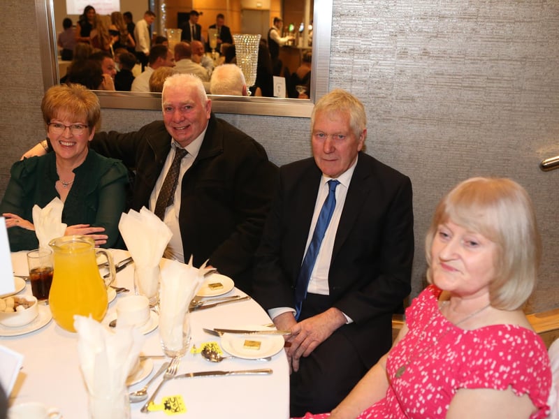 Maurice and Avril Montgomery with Robert at the recent Kells and Connor anniversary dinner. Picture: Steven McAuley