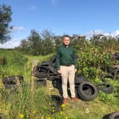 MLA Stephen Dunne at a fly-tipping site in the Craigantlet Hills, Co Down. Picture: Stephen Dunne