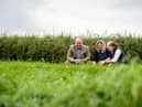 David Linton (Barenbrug Commercial Manager UK Agriculture), Gillian Young (AFBI Forage Grass Breeder) and Mhairi Dawson (Barenbrug Account Manager, Scotland) at the forage grass breeding plots, AFBI Loughgall.