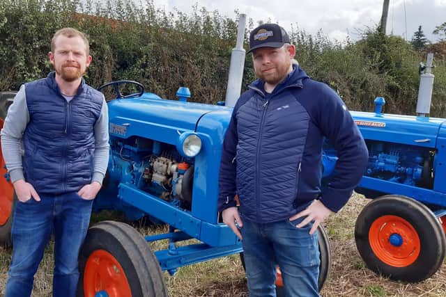 Owen McKenna from Draperstown and Christopher McKenna from Draperstown at the Bradley's Corner vintage tractor run. Picture: Darryl Armitage