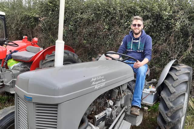 Barry Donnelly from Draperstown at the Bradley's Corner vintage tractor run. Picture: Darryl Armitage