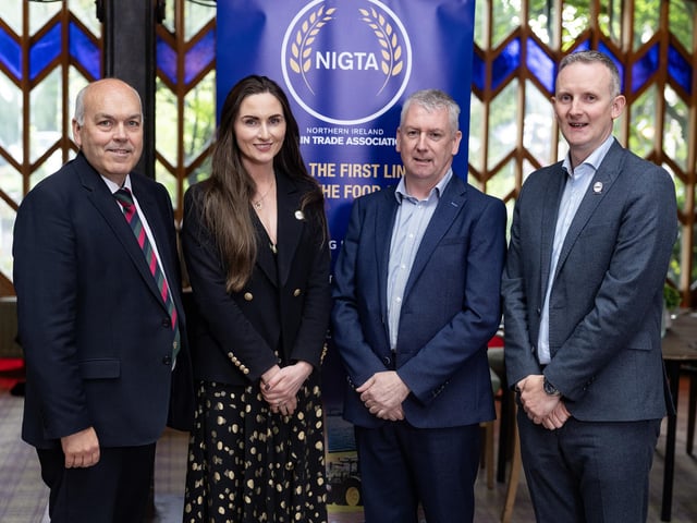 Clarence Calderwood, NIGTA Vice President, Gill Gallagher, NIGTA CEO, Conall Donnelly, UFU CEO and Aidan Fisher, NIGTA President.