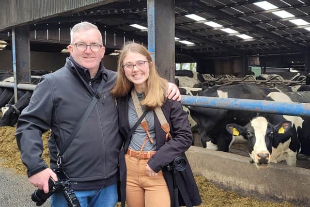 Chris McCullough and Michelle Stangler toured round farms in Northern Ireland.
