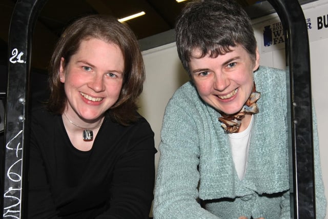 Farming sisters Noelle Hanna and Helen Mayne enjoying the Winter Fair at the King's Hall. Picture by Bernie Brown