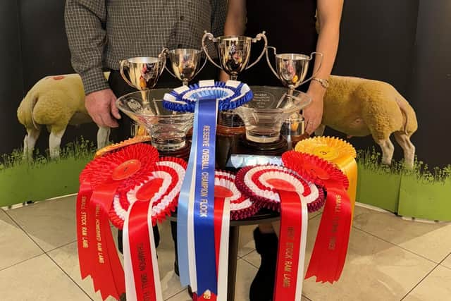 John and Vicky Ferguson proudly displaying their trophies and rosettes. (Pic: Freelance)