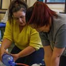 CAFRE Veterinary Nursing students at Greenmount Campus complete RECOVER training to develop their skills in animal patient CPR. Pic: CAFRE