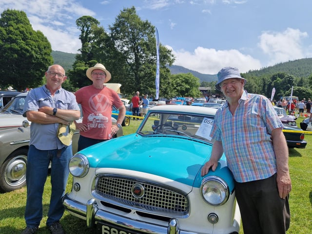 Stanley Gattoe, Dromara, Brian Magee, Lurgan, and George Magee, Downpatrick, at this year's Kilbroney Vintage Show which was held at Kilbroney Forest Park, Rostrevor. Picture: Darryl Armitage