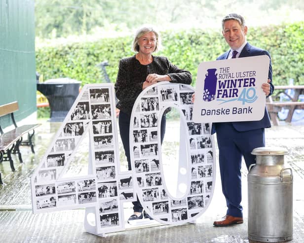 Rhonda Geary, RUAS Group Operations Director and Rodney Brown, Head of Agribusiness at Danske Bank, announce that entries for the 40th Royal Ulster Winter Fair are now open.