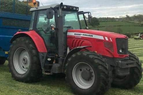 The Massey (pictured) was stolen along with a slurry tanker from the Loughgall Road on Monday night.