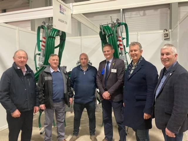 William Irwin MLA pictured with Edwin Poots MLA, UFU President David Brown, Victor Chestnutt and farmers at the annual Winter Fair.