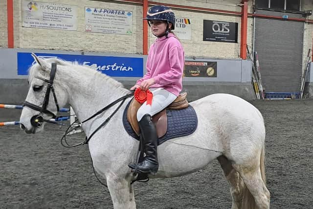 Emma Hamill on Cookie who won both the 60cm and 70cm classes. (Pic: Ecclesville/Jennifer Leonard)