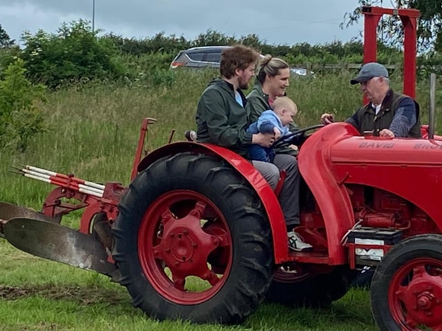 Taking part in the tractor run