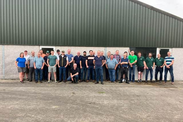 The group of dairy farmers from across Northern Ireland who went on a recent Farm Innovation Visit (FIV) trip to Scotland to examine advanced breeding technologies on dairy farms. Pic: DAERA