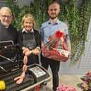 Rev Gary Millar, Rector of Tamlaght O’Crilly Parish Church along with Jenny Bristow and a representative from Cameron’s Ballymena with the Weber Barbeque which can be won at the May Fair and Vintage Rally