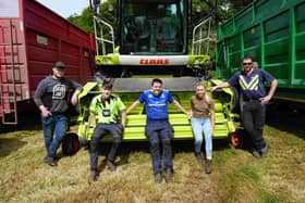 Shane Swan and the crew from Swan Agri, Meath. (Pic: TG4)