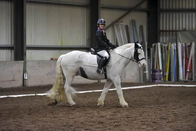 Leanne Adams allows riding school favourite Marley to strut his stuff. (Pic: Equi-Tog)