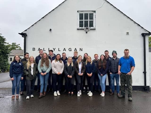 Holestone YFC members pictured with exchange (ForFar JAC) on one of the tours to Ballylagan Organic Farm. Picture: Holestone YFC
