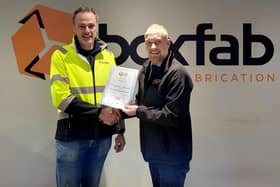 Paul McCartan, Boxfab Fabrications general manager pictured with Craig Scott, UFU corporate sales executive.