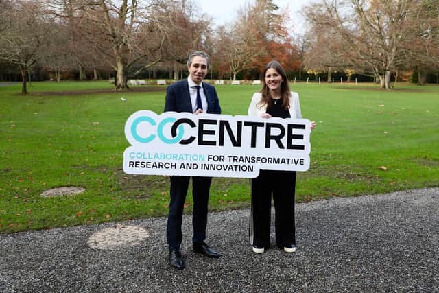 Minister for Further and Higher Education, Research, Innovation and Science, Simon Harris TD and Secretary of State for Science, Innovation and Technology, Michelle Donelan, pictured at Farmleigh, Dublin where they announced €70 million for research centres on climate and sustainable food.