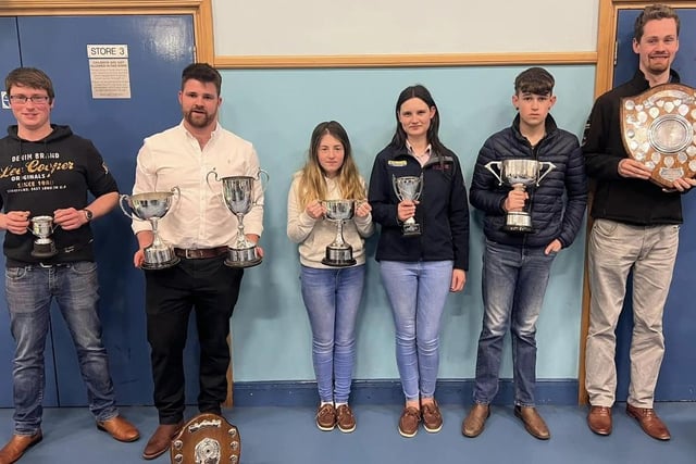 Paul Cottney, Glyn Surgenor, Cassie McCann, Holly Dunn, Isaac Dunlop and Tom Clarke from Hillsborough YFC who attended the club's recent parents night. There was many prizes and awards to be won as well as a raffle with some great prizes as well