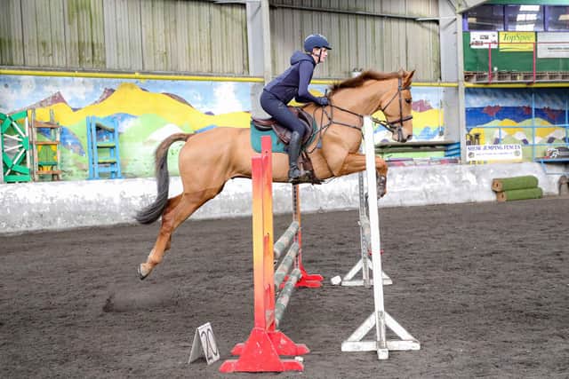 Myah McLean jumping Milo, double clear in the 90cms. (Pic: Kat McQuillan)