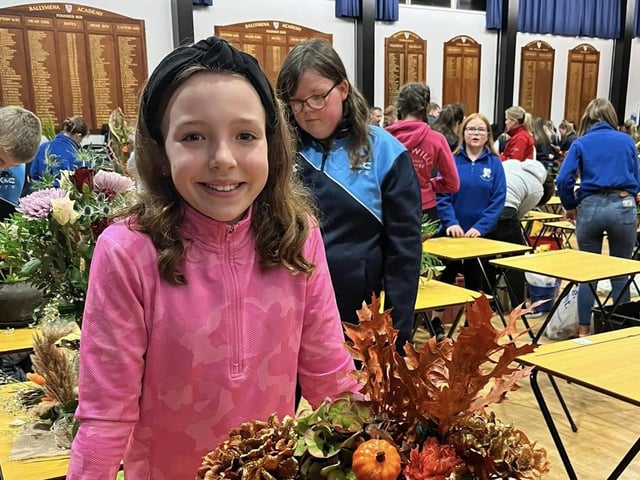 Naomi Little who took part in the Kells and Connor YFC Antrim floral art heats. Picture: Submitted