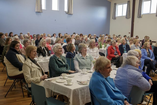 Just some of the many who supported the Armoy WI Fashion Show which was held at Roseyards Presbyterian Church Hall. Part funds went towards Friends of the Cancer Centre at the City Hospital.
