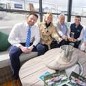 The award for the Best Trade Stand Over 50sqm was presented to Euro Garden & Home, Belfast. Left to right: Dermot McCracken from sponsor Donnelly Group joins judge Amanda Day and father-son duo Brian and Brian Canavan from Euro Garden & Home alongside judge Corrie Ince and RUAS President David Cunningham.