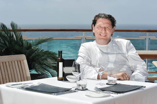Enjoy the godfather of British cooking Marco Pierre White’s inspirational five-course Gala Evening menu on Britannia.
