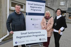 Deputy Mayor of Causeway Coast and Glens, Councillor Margaret-Anne McKillop with owner of Body and Mind Garvagh, Kathleen Doherty and Ian McQuitty, Department for Communities. Picture: Submitted
