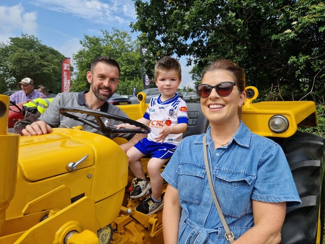 Maeve McBride with Dáithí and Aidan Cousins, all from Rostrevor, enjoying their day out at this year's Kilbroney Vintage Show which was held at Kilbroney Forest Park, Rostrevor. Picture: Darryl Armitage