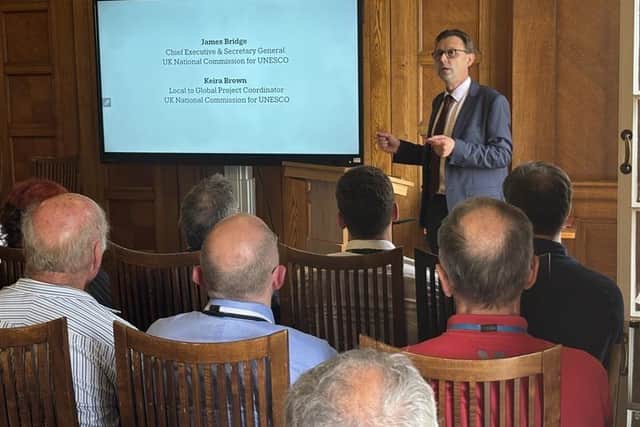 -Our Special Places Pic 2: James Bridge, Chief Executive and Secretary General UK National Commission for UNESCO, at the Stormont launch of the Our Special Places video series.