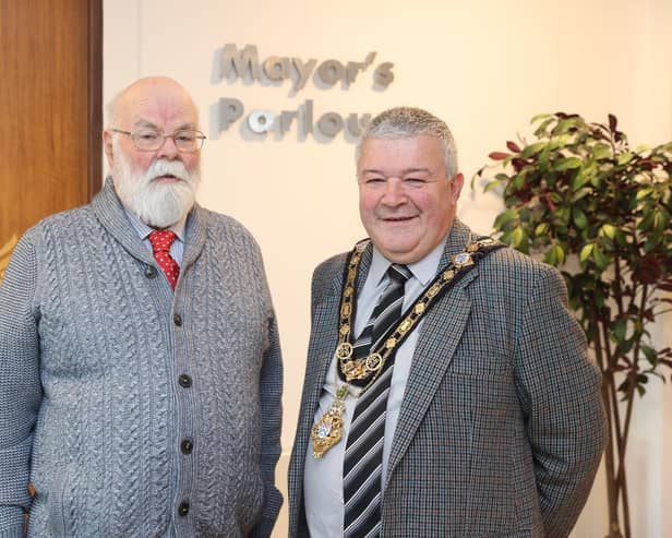 David Boyle ‘The Caring Caretaker’ with Councillor Ivor Wallace