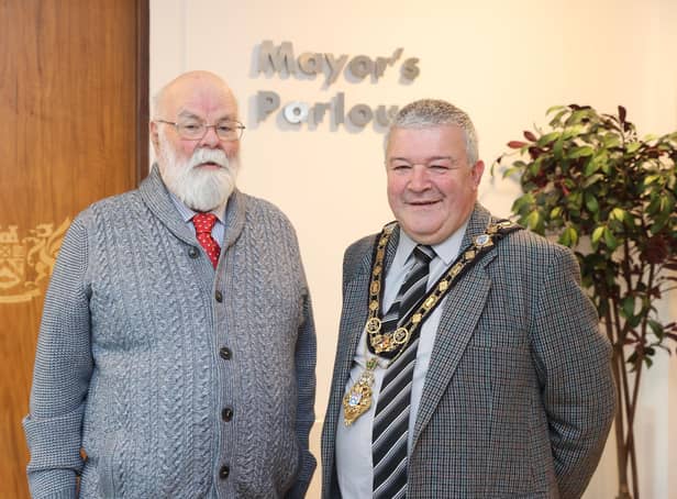 David Boyle ‘The Caring Caretaker’ with Councillor Ivor Wallace