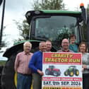 Pictured L-R: Preparations committee for tractor run Glenn Kerr, Samuel Calvin, Samuel Sloan, Ian Calvin, Jennie Calvin, Heather Calvin (Chair person) Liz Calvin, (Treasurer) Edwin Calvin.