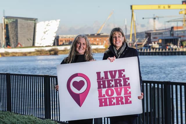 Lynda Surgenor, Live Here Love Here Manager, Jenni Barkley, Communications and Corporate Responsibility Manager at Belfast Harbour. (Pic supplied by Navigator Blue)