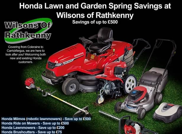 Wilsons of Rathkenny are offering Honda lawn and garden spring savings of up to £500.